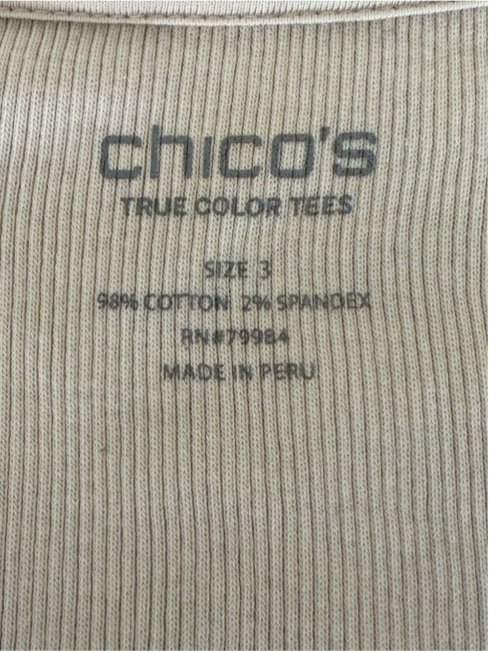 Chico's Tan Ribbed Tank Top Size 16 (Chico’s 3) - Picture 5 of 5
